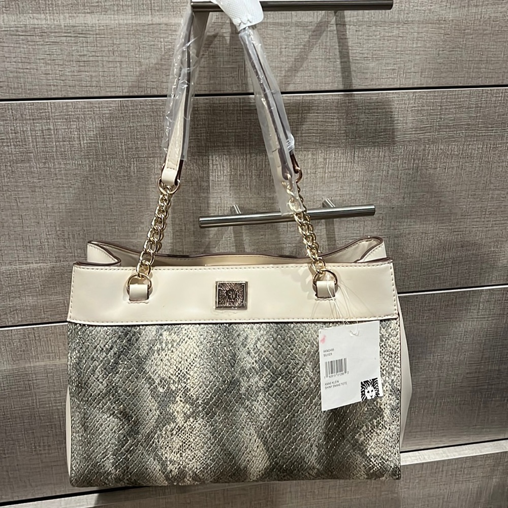 Anne Klein Shiny Snake Tote